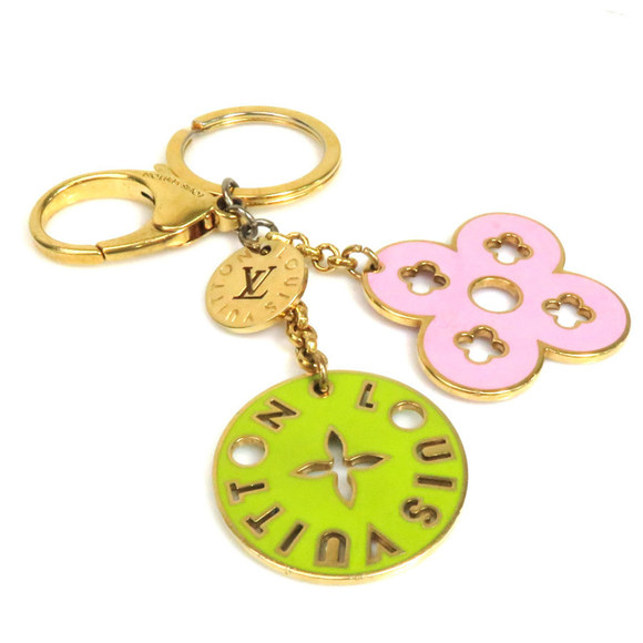 LOUIS VUITTON Portocre heart charm key ring M66476 Red Gold Coolrayure